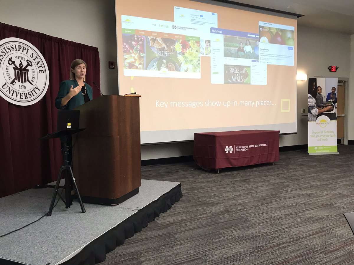 Office of Nutrition Education welcomes Dr. Holli Seitz speaking on <a href="/happyhealthyms/">Happy Healthy</a> key messaging <a href="/MSUExtService/">MSU Extension</a> @SNAP_Ed