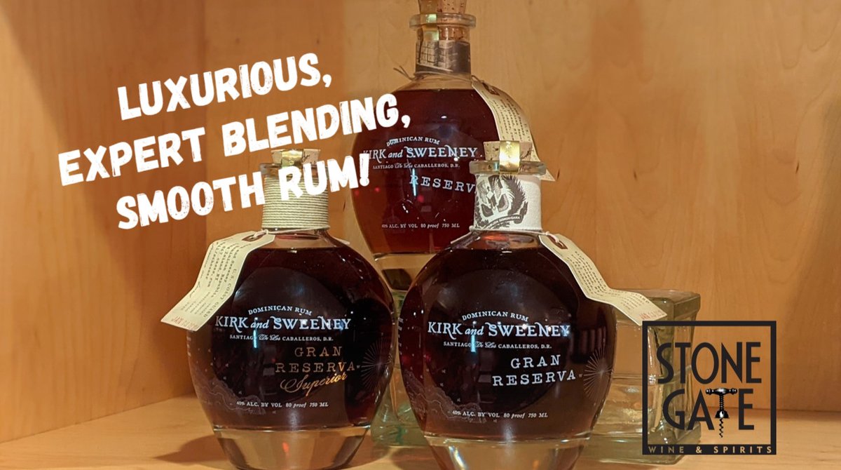 Lineup of revolutionary rum from Kirk and Sweeney! Reserva, Gran Reserva, and Superior are all in stock  now. Smooth Dominican Rum full of flavor and blended with aged rum as long as 25 years. Great value for rum and cigar enthusiasts! #dominicanrum #superiorrum #stonegatewines