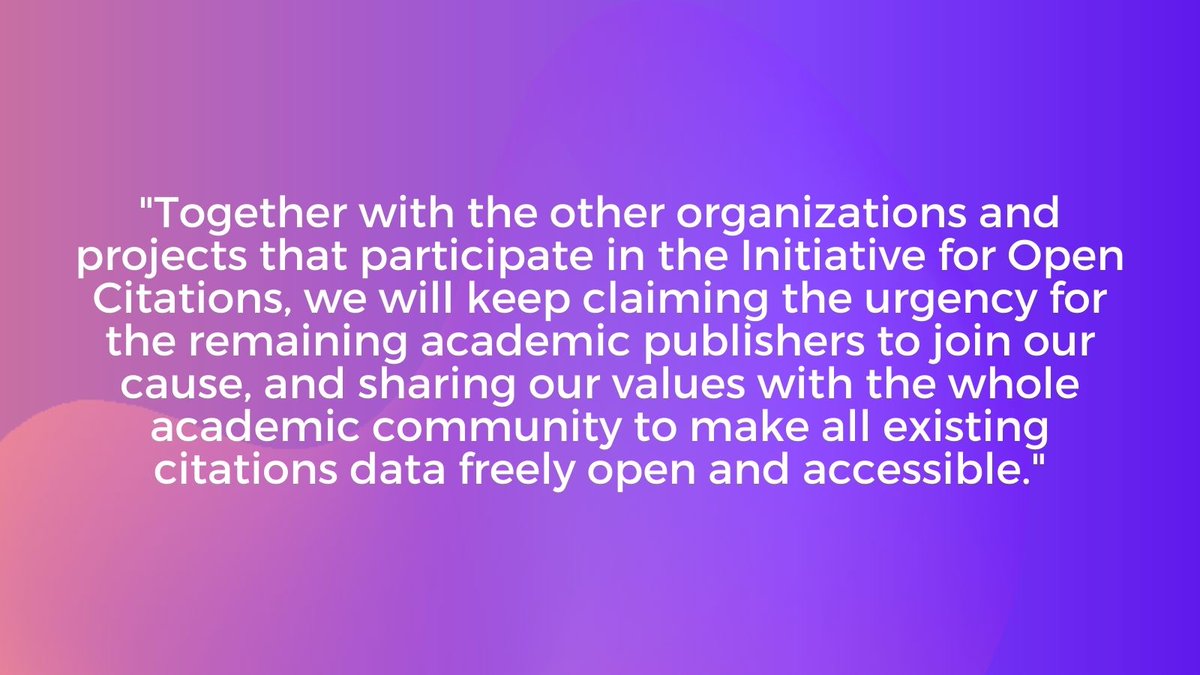 opencitations's tweet image. 👉More info about the exciting milestone of 1.09 BILLION #citations available in #COCI in our new post on #OpenCitationsblog! @i4oc_org @CrossrefOrg 
opencitations.wordpress.com/2021/08/04/cro…