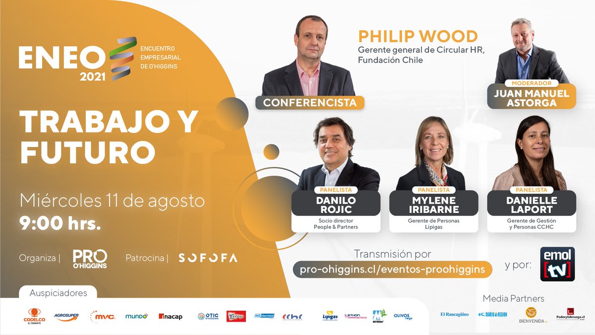 INACAPRancagua's tweet photo. Segundo Encuentro Empresarial de O’Higgins, ENEO 2021, conversando de TRABAJO Y FUTURO.

11 de agosto - 09:00 horas.

Para participar, puedes conectarte el día del evento en el siguiente link: https://t.co/1oQ2Pqr64R

@ProOHiggins @Eneo2021 
#trabajo #futuro #encuentro https://t.co/e7WrmvVz9w