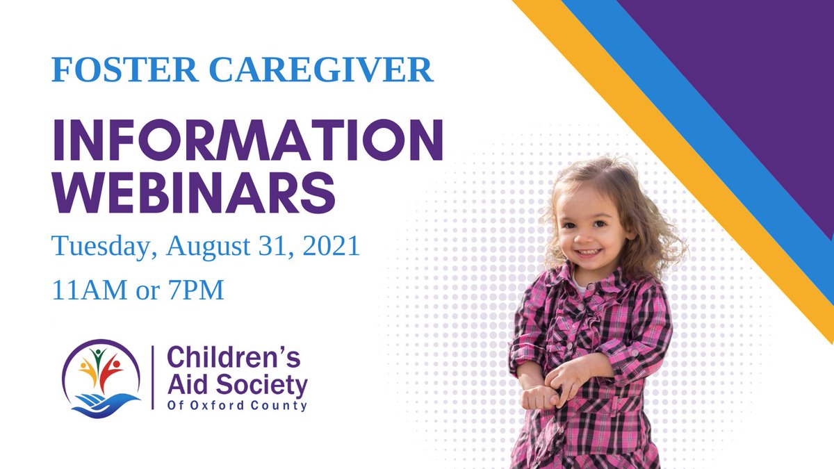 Are you wondering how you can help children, youth, and families in Oxford County be safe, strong, and connected? We are hosting two Foster Caregiver Information Webinars on August 31st. For details or to register, go to: tinyurl.com/t9c3pee2