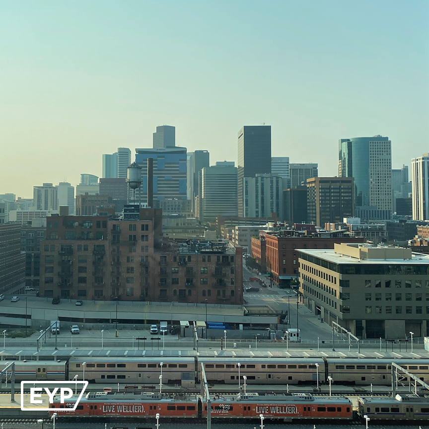 TradewellFellow's tweet photo. Greetings from EYP Denver! Highlights from this last month as a Tradewell Fellow, complete with an office picnic, site visits and test-fits, beautiful sky lines, and an excellent work-from-home assistant. https://t.co/hXvuK8ClAE