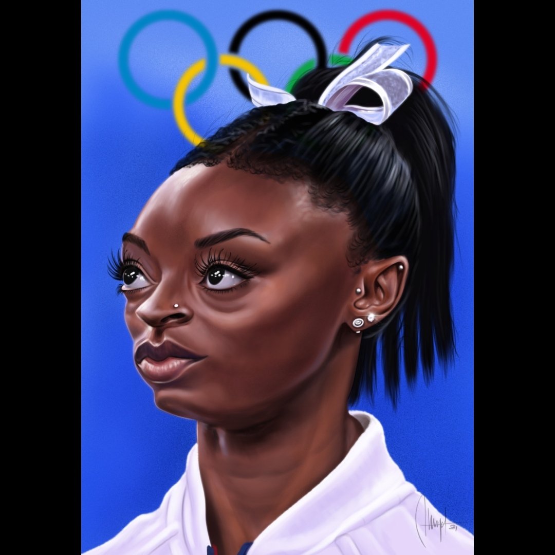 MigAngJim's tweet photo. Simone Biles, gimnasta artística americana.

#caricatura #caricature #digital #paint #draw #ipad #procreateapp #procreate #procreateartist #illustration #ilustracion #digitalart #digitalpainting  #gimnasiaartistica #olimpiadas #simonebiles https://t.co/Ke62eF39Mp