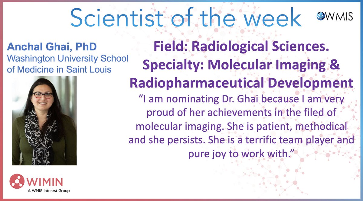 WMIS WIMIN (@wimin_wmis) on Twitter photo Our Scientist of the Week is <a href="/aanchalghai_14/">Anchal Ghai</a> Staff Scientist
<a href="/OpticalRadLab/">Biophotonics Research Center</a>, Washington University in St Louis
Thank you Dr. Monica Shokeen <a href="/ShokeenM/">Shokeen Malik</a> for nominating Dr. Anchal Ghai!
Nominate your friends and colleagues here: ow.ly/A0f250Fhcub
#WomenInSTEM Our Scientist of the Week is <a href="/aanchalghai_14/">Anchal Ghai</a> Staff Scientist
<a href="/OpticalRadLab/">Biophotonics Research Center</a>, Washington University in St Louis
Thank you Dr. Monica Shokeen <a href="/ShokeenM/">Shokeen Malik</a> for nominating Dr. Anchal Ghai!
Nominate your friends and colleagues here: ow.ly/A0f250Fhcub
#WomenInSTEM