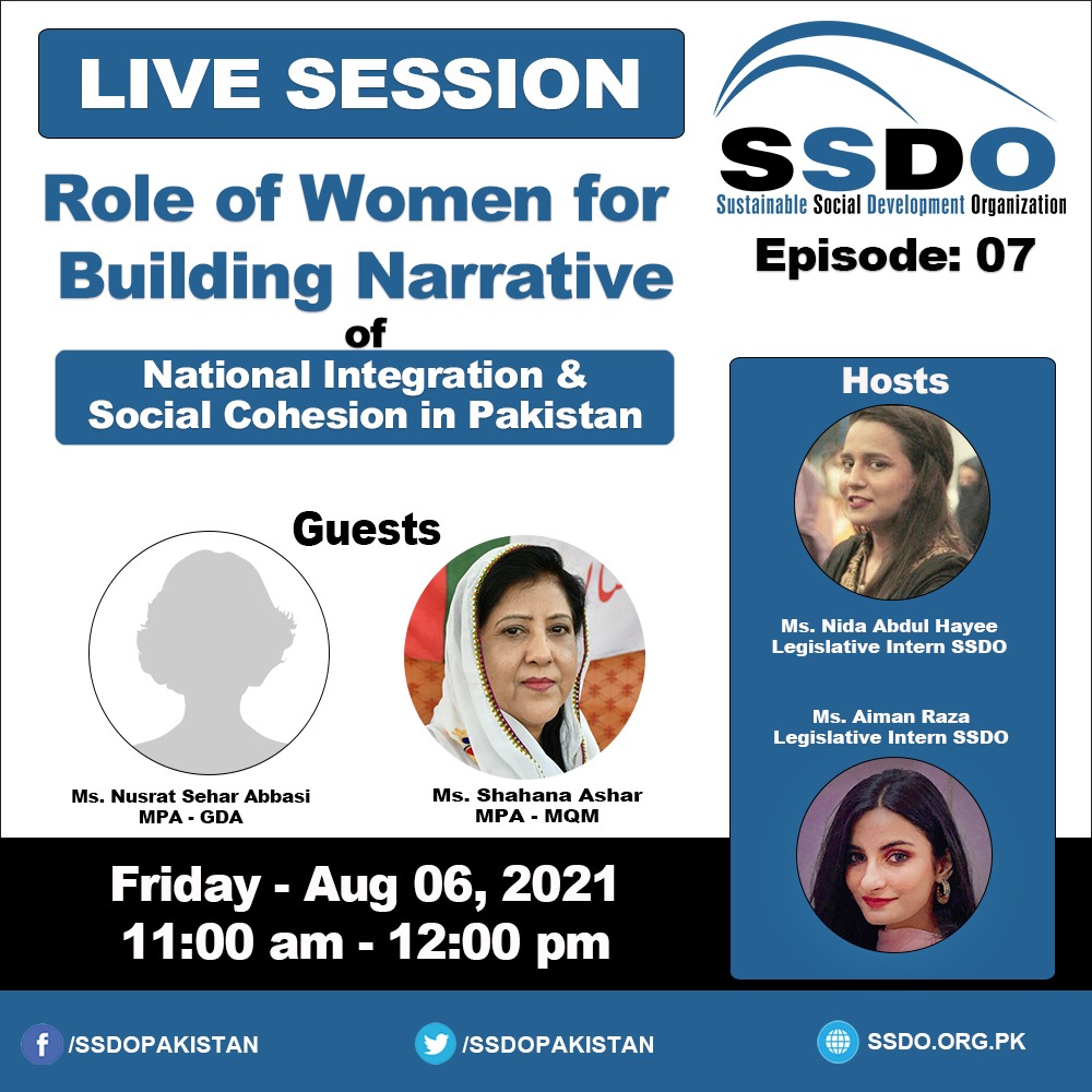 Nidahey's tweet photo. InshAllah tomorrow team @SSDOPakistan is going to organize another Online session with MPA @nsabbasiOff and MPA @ShahanaAshar14 on the role of women in Narrative Building. https://t.co/8I0ELkRY05