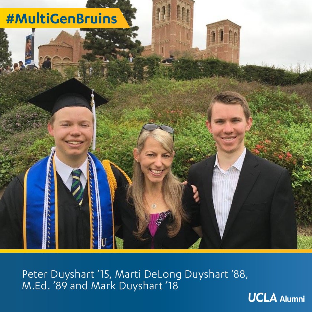 UCLA_Alumni's tweet photo. Weβre celebrating multi-generational Bruin families as a part of #UCLAβs history. Are you part of a multi-generational Bruin family? If so, send your image and story to community@alumni.ucla.edu for a chance to be featured.
#MultiGenBruins submitted by Peter Duyshart β15. https://t.co/YTam9vleIA