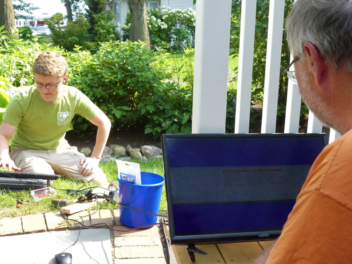 glaseducation's tweet photo. Adam, Simon, and Chris Kirby successfully installed a student-made night sky quality sensor yesterday!

The sensor was installed as part of the LENSS project, which gives local high school students the opportunity to learn STEAM skills by working to improve their local community. https://t.co/rn3ZS236BA