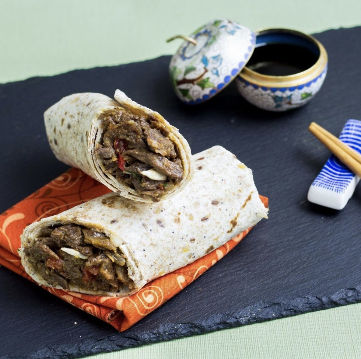 Take a bite of the Gochujang Seasoned Beef Wrap to instantly be transported to Korea with succulent beef, brown lentils, chickpeas, soy sauce, onion garlic, and ginger- your mouth won’t know what hit it.