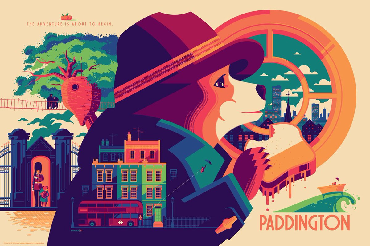 here are my new PADDINGTON limited edition screenprints from @mondonews! / 24”x36” / regular edition of 275 and variant edition of 150 / on sale today at 11am CT: mondoshop.com
