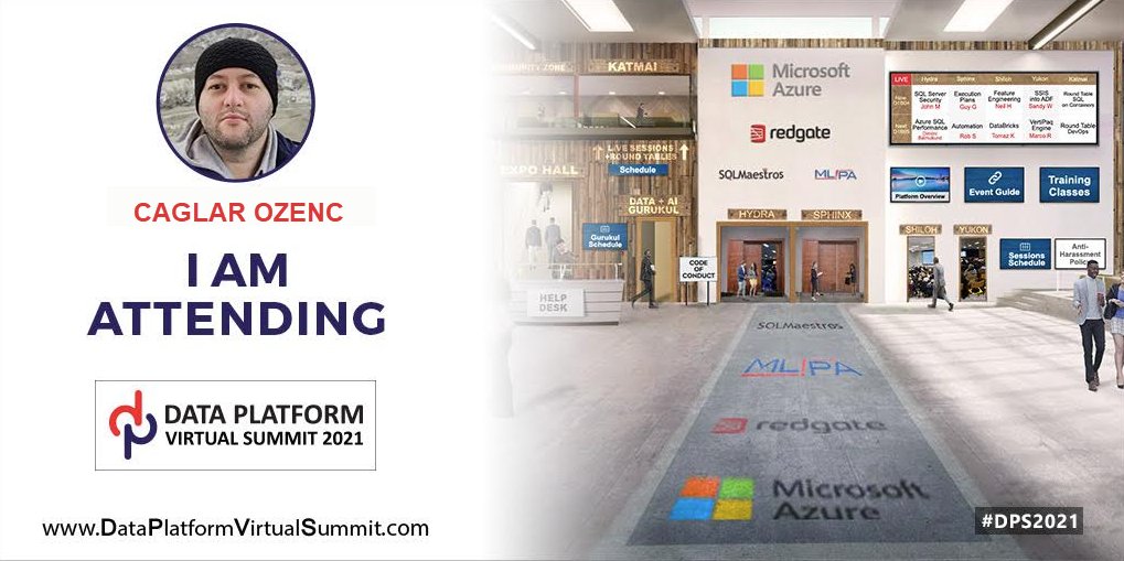 caglarozenc's tweet image. I'm attending one of the world's largest online data summits @DataAISummit , sponsored by #Microsoft, #DataPlatformGeeks, #SQLServerGeeks.
This is the event that should not be missed by anyone who is interested in data and data platforms. 13-18 Sep 2021.
#DPS2021