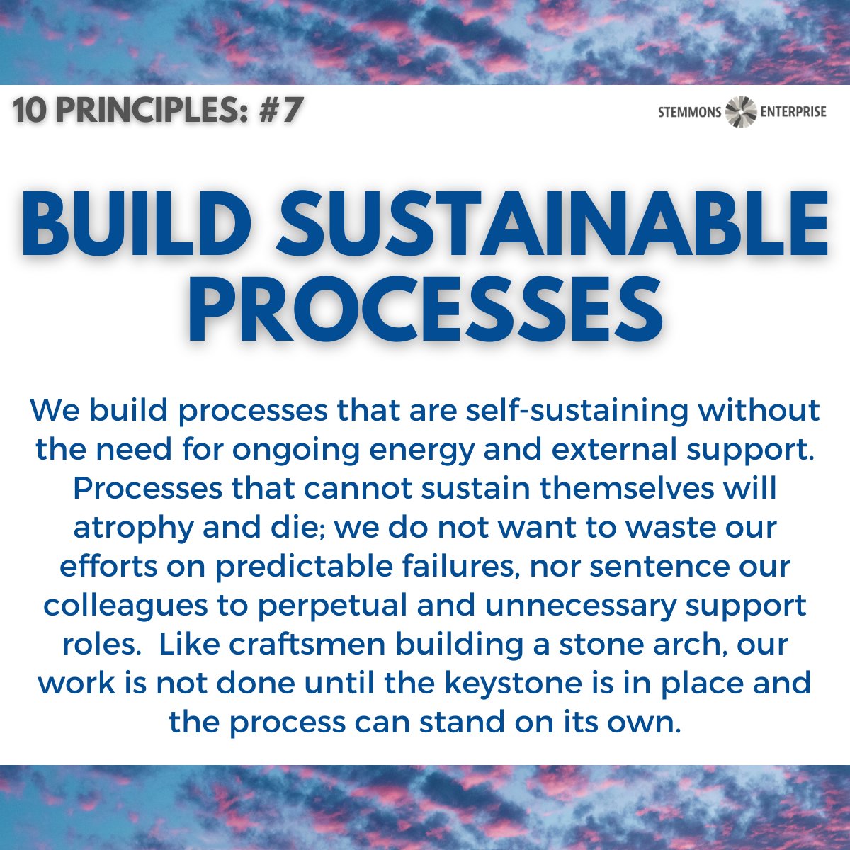 StemmonsENT's tweet photo. What is your operations philosophy?  We have Ten Principles that form the foundation of our approach.  One of them is to design for durability, something not often thought about with business process. https://t.co/IxXMpe654V https://t.co/NdKYrhlHqK