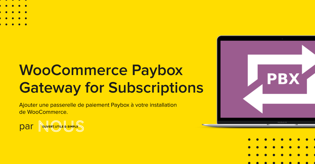 Notre famille d'apps pour #wordpress s'agrandit !  🌸
WooCommerce Paybox Gateway for Subscriptions a rejoint notre bibliothèque d'extensions pour #woocommerce. 
Elle permet d'ajouter une passerelle de paiement Paybox à votre installation WooCommerce ! 

apps.avecnous.eu/produit/woocom…