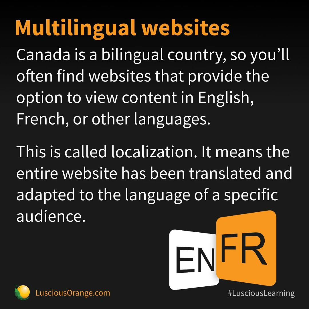 Luscious_Orange's tweet photo. Check out #LusciousLearning this week about multilingual websites π»
#LusciousOrange #UXWebDesigner #LocalBusiness #WebDesign #ContentStrategy #ContentCreation #GraphicDesign #DigitalMarketing #WPG #Winnipeg #WPGBusiness #Bilingual #Translation #Multilingual #Localization https://t.co/OecJyP55g7
