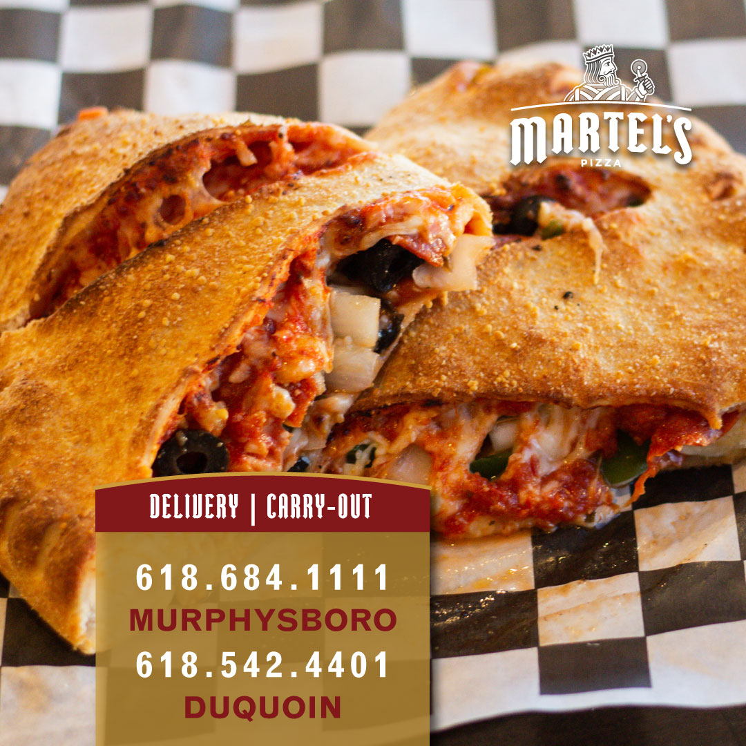 Get in the zone with a Martel’s Pizza calzone. Pick from some of our favorites, or create your own delicious stuffed pizza inside of our golden crust shell. Get your calzone for carry-out or delivery for the perfect pizza lunch on the go. martelspizza.hungerrush.com.