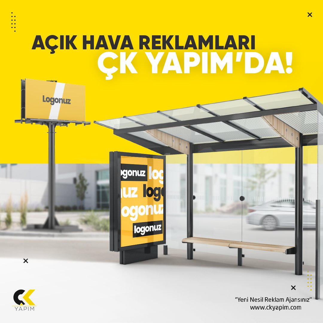 Markanızı reklam edecek heryerdeyiz. 🤓

ÇK YAPIM
'Yeni Nesil Reklam Ajansınız'

#ckyapım
#billboard
#açıkhavareklam
#reklamajansı