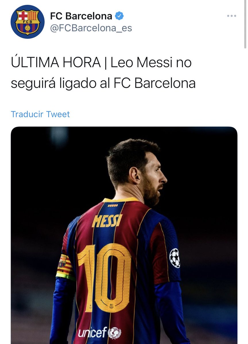 Paola Rojas on Twitter: "🔴UltimaHora “ Leo #Messi no seguirá ligado al FC  Barcelona” así lo informaron en la cuenta de Twitter del Club👇👇👇  https://t.co/TIMAYvDSTe" / Twitter