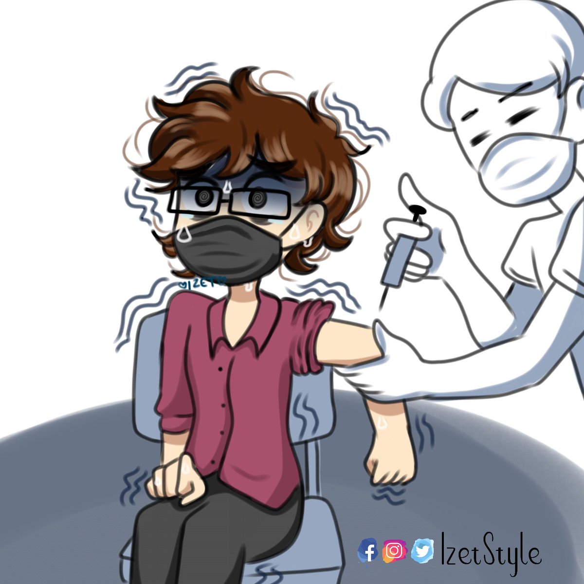 izetstyle's tweet photo. Los millennials /centennials vacunandose modo:

Referencia de @ana_pijamas
#VacunaCOVID19
#fun
#drawingfunny https://t.co/VaNCEXC6H2