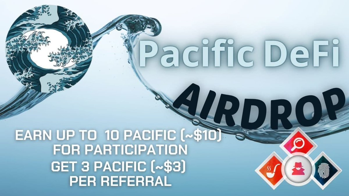 🔍 New #Airdrop: Pacific DeFi

💲 Reward: Up to 10 PACIFIC [~$10] + 3 PACIFIC [~$3] per referral 

🔴 Start the airdrop bot: t.me/PacificDeFiAir…

🔘 Do the tasks on the bot &amp; submit your data

🔘 Details: youtu.be/0UMnsi07cxs

#Airdrops #AirdropDetective #Bitcoin #PACIFIC