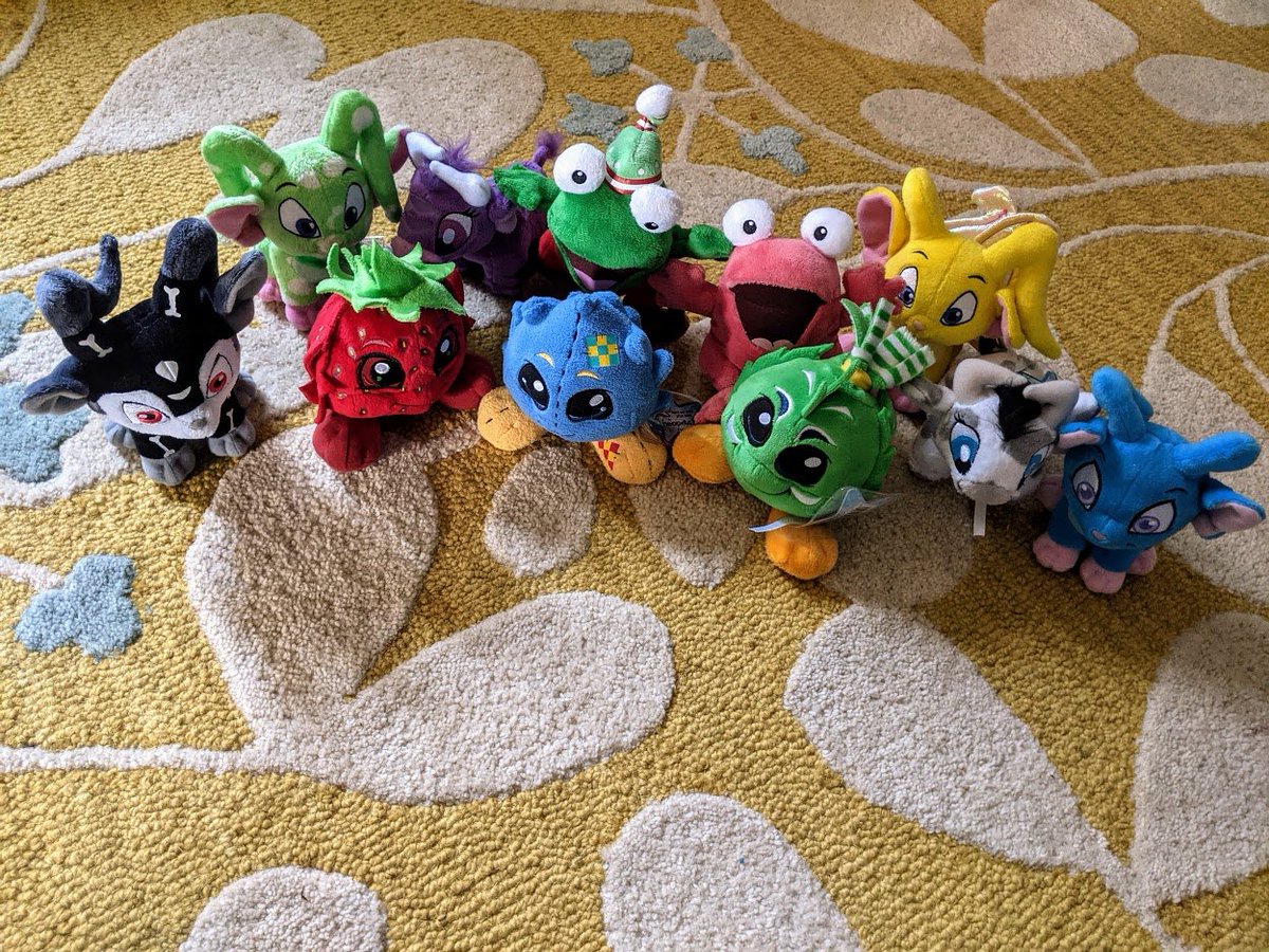 NeopianKate's tweet photo. I'm super behind on my pet day plushie updates! Here are the pet days for May, June, and July. All these cuties are for sale, please message me if you're interested. ❤️ #neopets #plushies #forsale #lupe #ixi #kiko #jubjub #acara #koi #moehog #flotam #quiggle #kau https://t.co/M5Ua1yWoyx