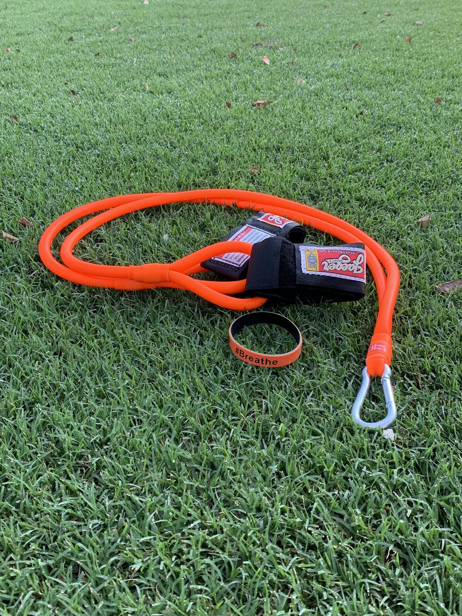 GBurhenn's tweet image. Tiger Orange J-Bands! A huge shoutout to @jaegersports for sending these over! #Breathe band, daily reminder to be where my feet are. #1Arm #1Career #Feedit