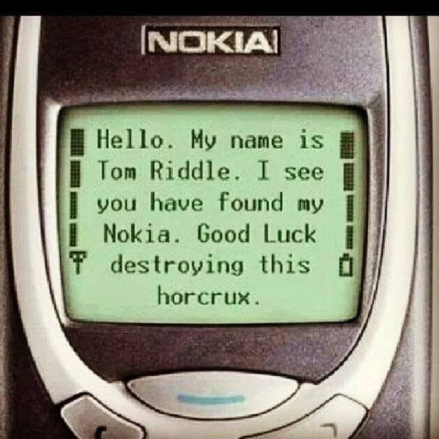 rsulibraries's tweet photo. The legend of the indestructible Nokia horcrux.
#HarryPotter #Nokia #memes #justforfun #rsulibraries https://t.co/KJdXP1VK1j