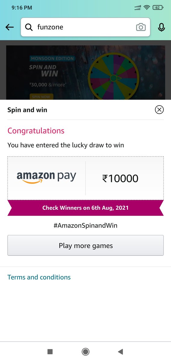 #AmazonSpinandWin <a href="/amazonIN/">Amazon India</a>