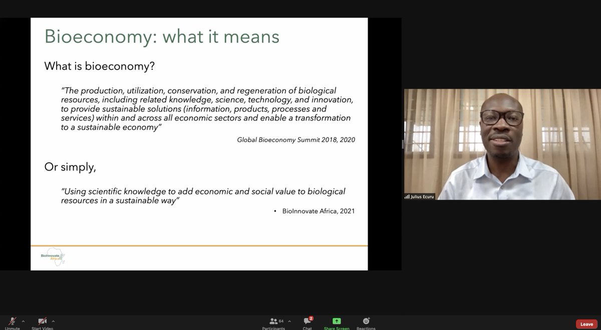 BioInnovate's tweet photo. ‘#Bioeconomy fosters inclusive and sustainable growth for #Africa’. – Dr @JuliusEcuru,  at the @AfricaLics webinar series. 
@ACTSNET @icipe @ACTSNET @PasetRsif @AgridiAfr
#innovationanddevelopment
#STI4SDGs
#SustainableBioeconomy https://t.co/6zvTQT8tHi