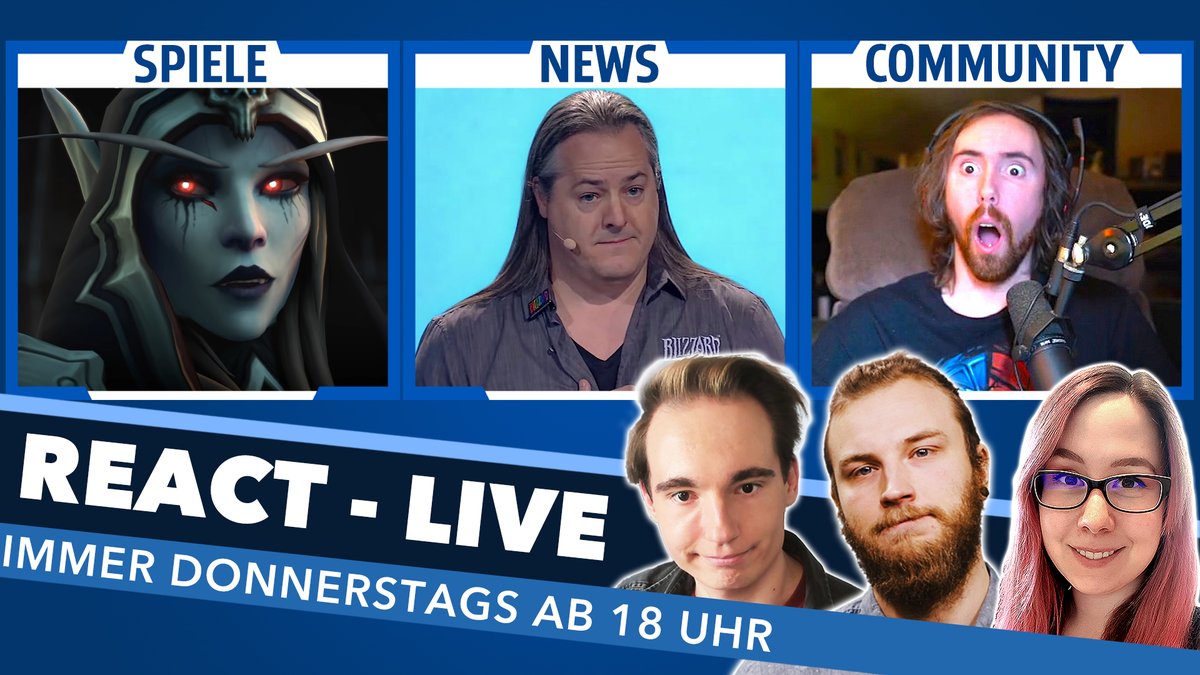 🎮 JETZT LIVE 🎮

Bei #ReactLive sprechen <a href="/casual_kuhls/">Ann-Kathrin Kuhls</a>, <a href="/MauriceWeber42/">Maurice Weber</a> und <a href="/HeartshotMusic/">Julius Busch</a> heute darüber, wie es nach dem Skandal bei #Blizzard weiter geht. Und wie sich die neue Führung auf die Spiele auswirken könnte.

▶️youtube.com/watch?v=sZv9f7…
▶️twitch.tv/monstersandexp…