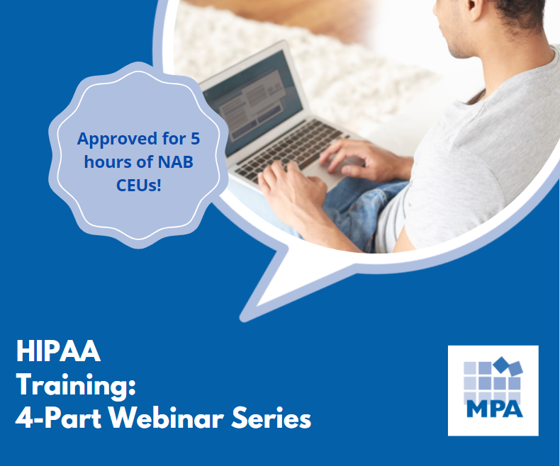 mpaCompliance's tweet photo. Earn 5 CEUs with MPA’s Virtual HIPAA Training! - HIPAA is a lot! MPA’s virtual how-to course can help you stay on top of HIPAA privacy, security, breach notification, and social media compliance.
https://t.co/vhLHbq5Avk https://t.co/EYPGET16Uy