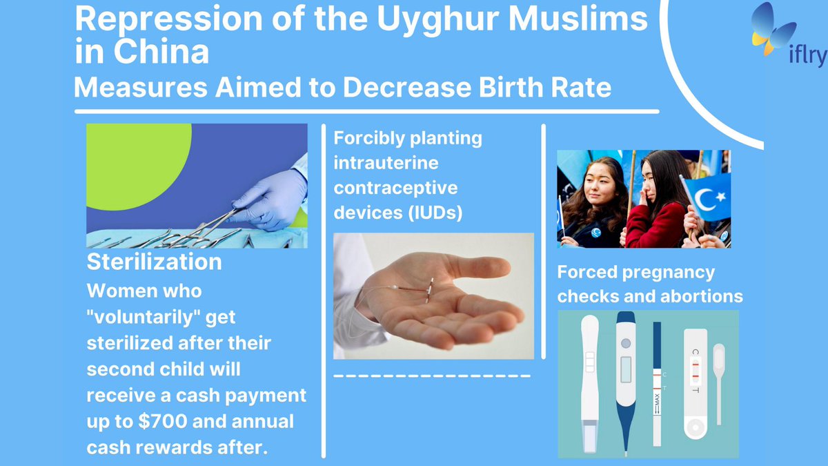 IFLRY's tweet photo. The measures clearly display an attempt to suppress the growth of the #Uyghur population, contrasted by the promotion of the Han population in the Xinjiang region. As young liberals,it's our duty to raise awareness of this situation and call it out for what it really is:genocide https://t.co/eeLJmi7B3y