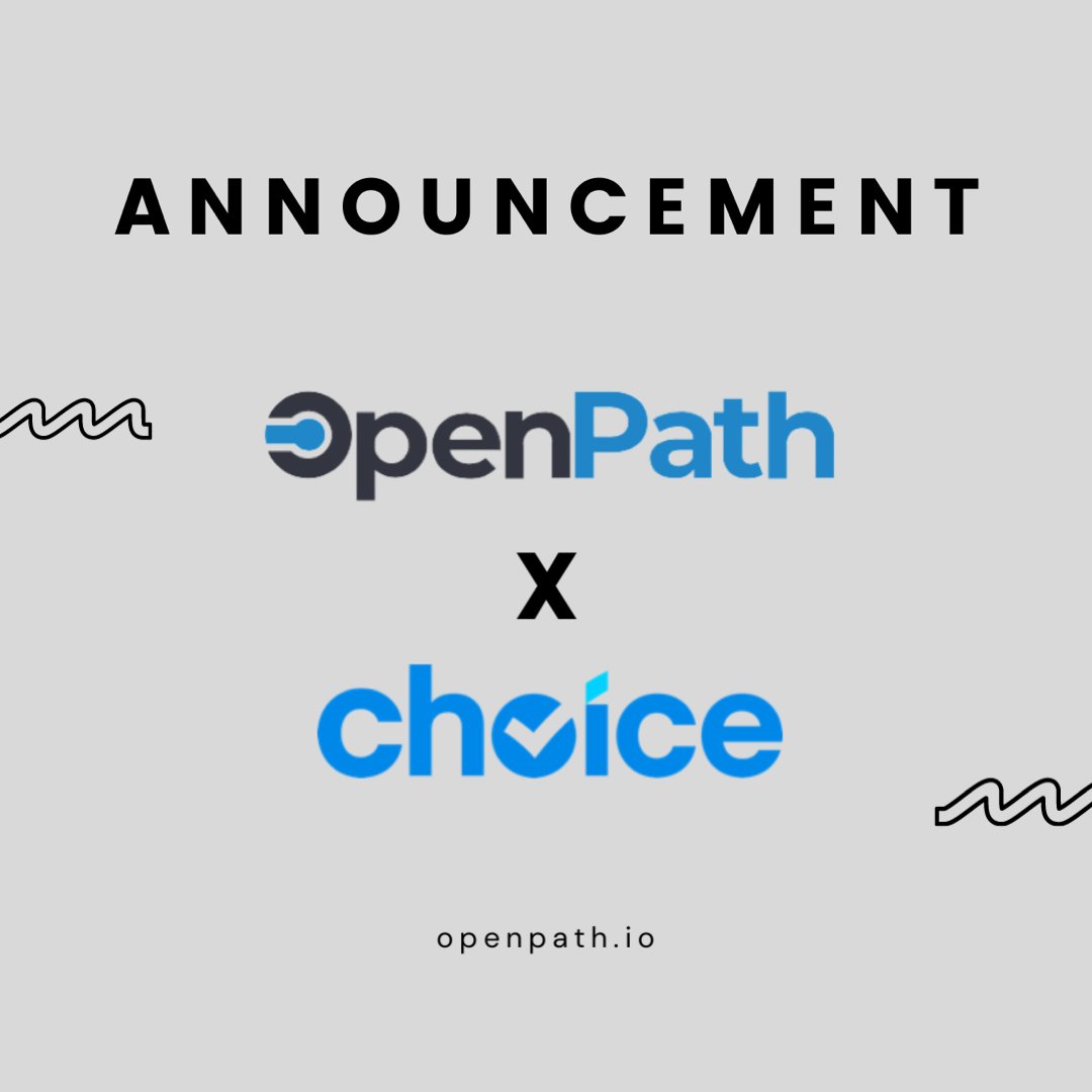 OpenPathInc's tweet image. Choice and OpenPath partner to offer double the value to merchants! Check out our website to learn more at openpath.io
#ecommerce #onlinepayment #emerchant #openpath