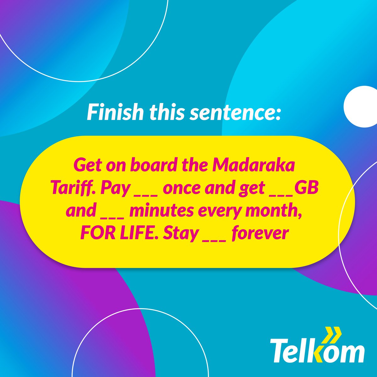 TelkomKenya's tweet photo. Finish the sentence to see the #MadarakaLife offering 👊
Dial **544*0# today to activate yours!
#telkomkenya #connectedforever https://t.co/WDuJBAbRjg