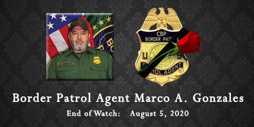 We take time today to honor the life and service of Agent Marco A. Gonzales. A proud Marine and staunch advocate for his fellow agents, Agent Gonzales’s memory and contributions to the USBP will never be forgotten. Honor First! 

Visit go.usa.gov/xFRUR for more information