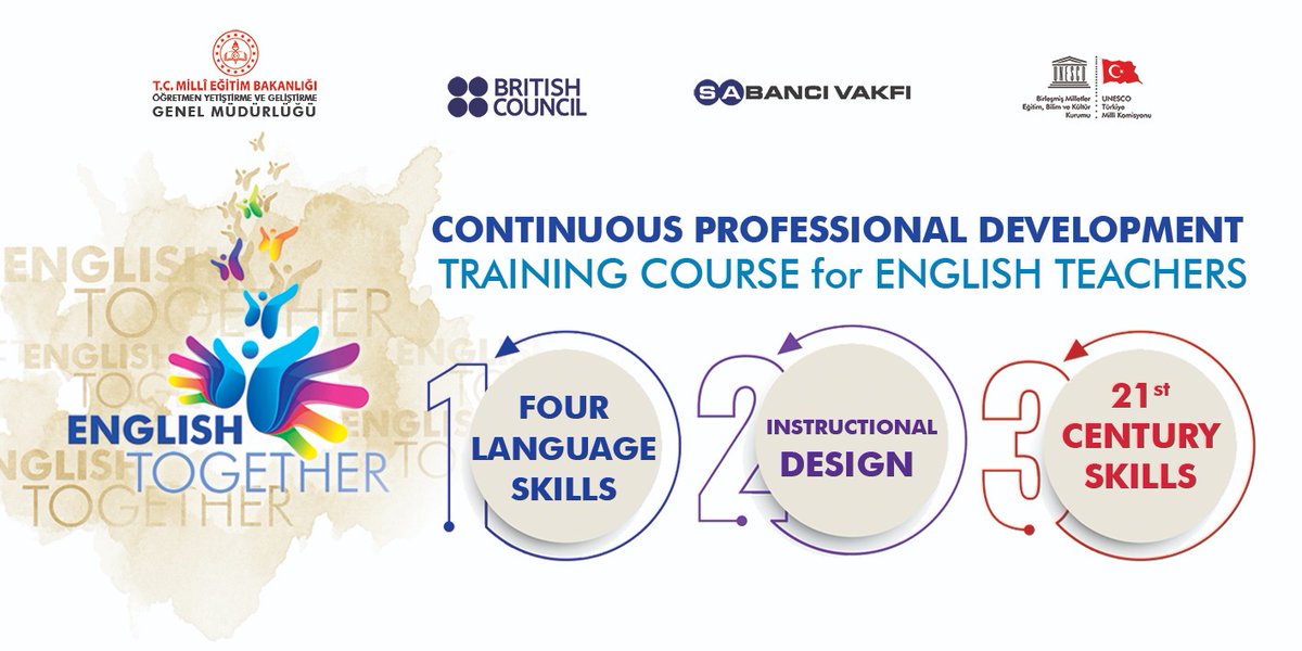 Sahadaki İngilizce öğretmenlerimizle birlikte British Council ve Sabancı Vakfı'nın destekleriyle  82 bin İngilizce öğretmenimiz için hazırladığımız  3 fazdan oluşan mesleki gelişim programı başlatıyoruz. 
<a href="/ziyaselcuk/">Ziya Selçuk</a>
<a href="/safran1958/">Mustafa SAFRAN</a>
<a href="/SabanciVakfi/">Sabancı Vakfı</a> 
<a href="/trBritish/">British Council Turkey</a>