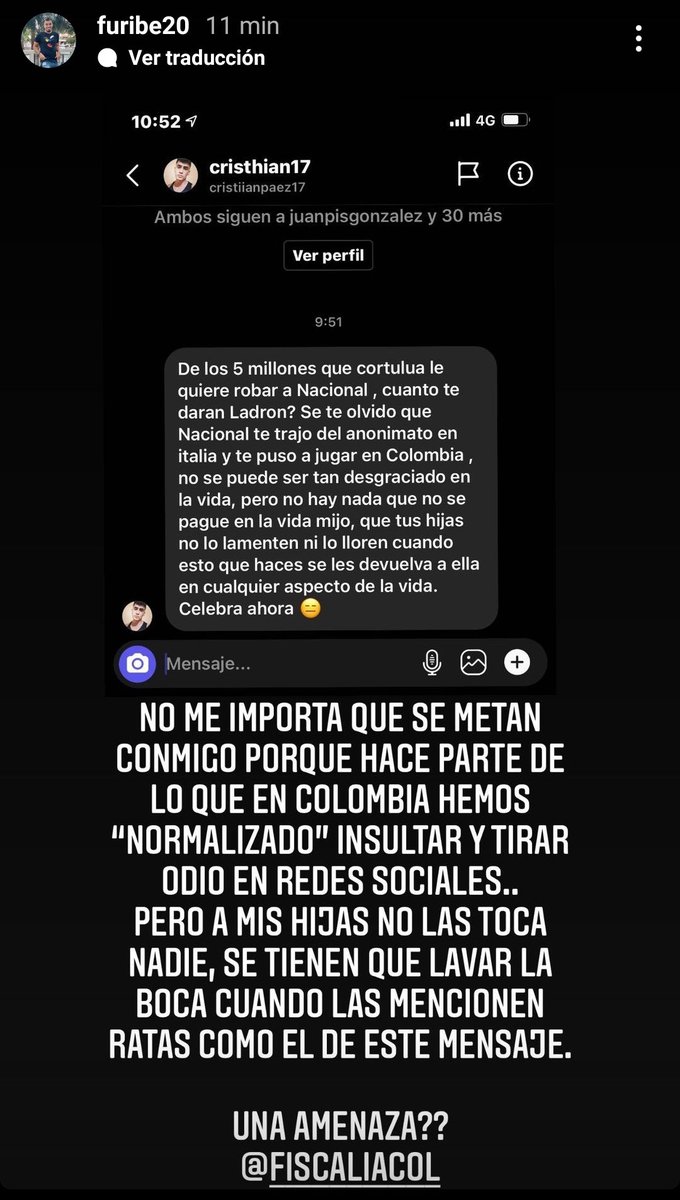 MillosDColombia's tweet photo. Denuncia de Fernando Uribe que realiza por medio de su Instagram https://t.co/PALP1Dy4gX