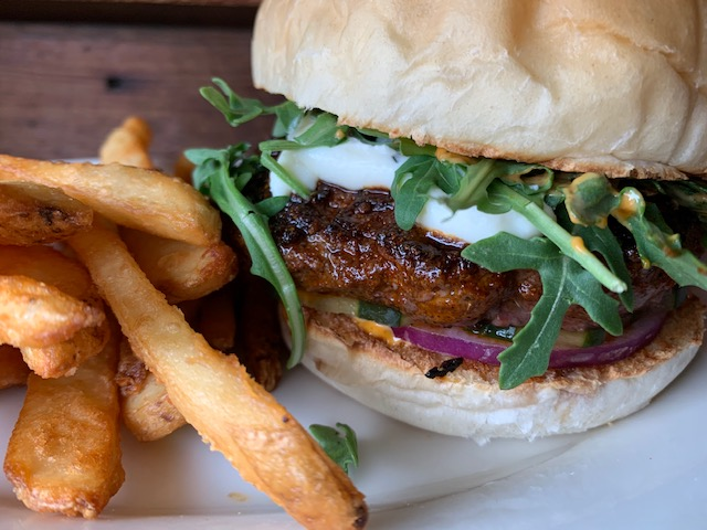 TremontTavern's tweet photo. Oh Sweet Harissa…  
Moroccan inspired spice blend on a house patty with Harissa mayo, red onion and sweet pickle. Topped with farm style cheese and arugula. Served with your choice of side.
#CHAeats #BurgeroftheMonth #BestBurger #TremontTime https://t.co/DBoLxhx3Uh