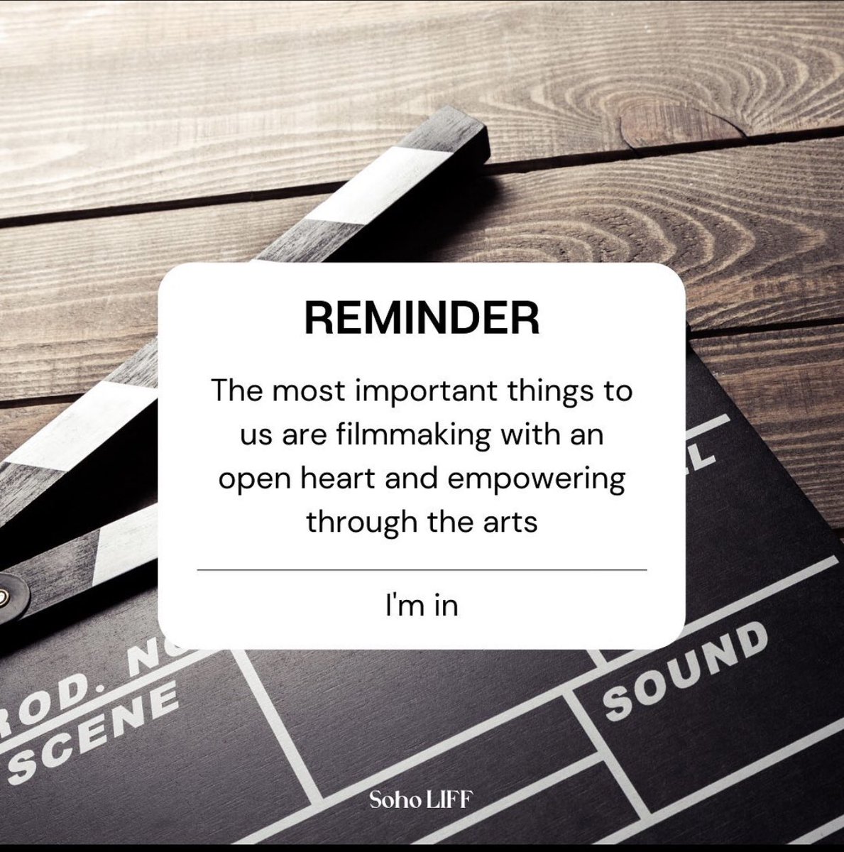 soholondonfilm's tweet image. The most important things to us are filmmaking with an open heart and empowering through the arts

We can't wait to share this mission with you at this year's festival. Will you be there?

#FilmFestival #filmmakers #soho #London #sohofilm