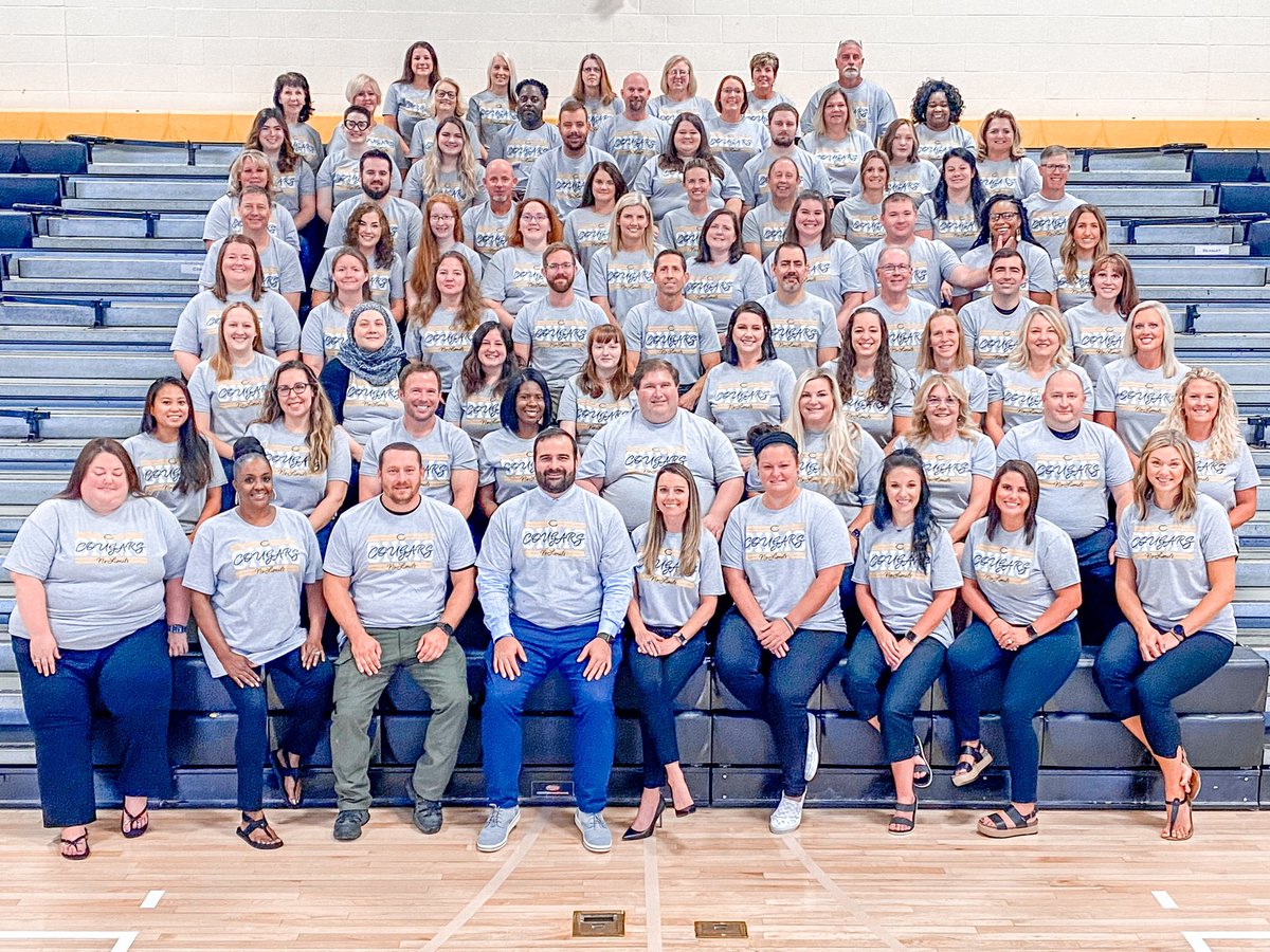 I spy the absolute BEST faculty/staff in the nation and we are SO excited for our equally amazing students to join us tomorrow!  #WeAreChristiana #GoCougars💛🖤 #CougarNation #NoLimits