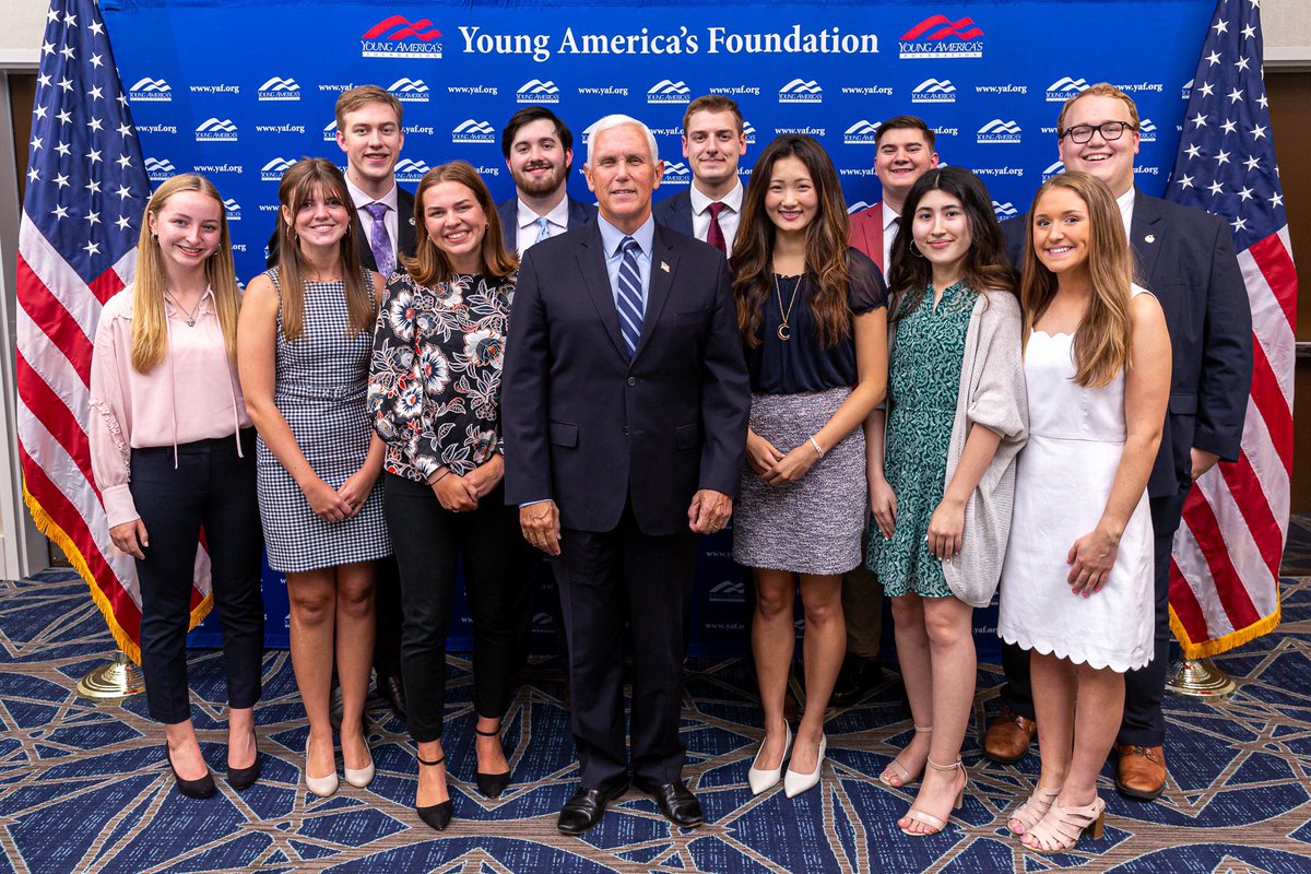 BlakeWeiner's tweet photo. It was my absolute pleasure to join my fellow @yaf interns in meeting with a man of true character and faith last night, Vice President @Mike_Pence. 

I will forever be encouraged by his example in my work in the Conservative Movement!

#RushYAF #WinWithYAF #YAFCon 
🇺🇸🇺🇸🇺🇸 https://t.co/MyH4Y2hjwh