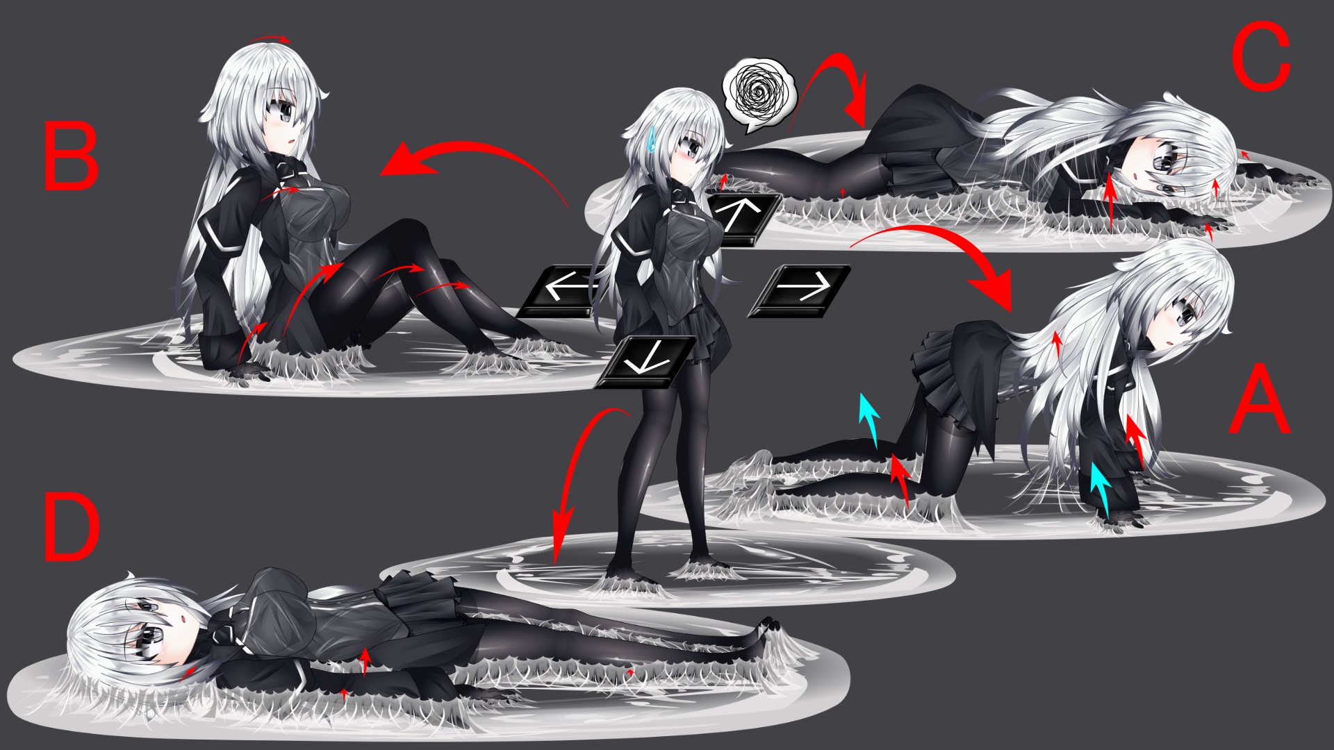 恢痕存映on X: 目前我陷入了困難!想想看在被粘着拘束的狀態下，我該往哪移動比較適合? #粘着拘束t.coKUtjLymKcO   X