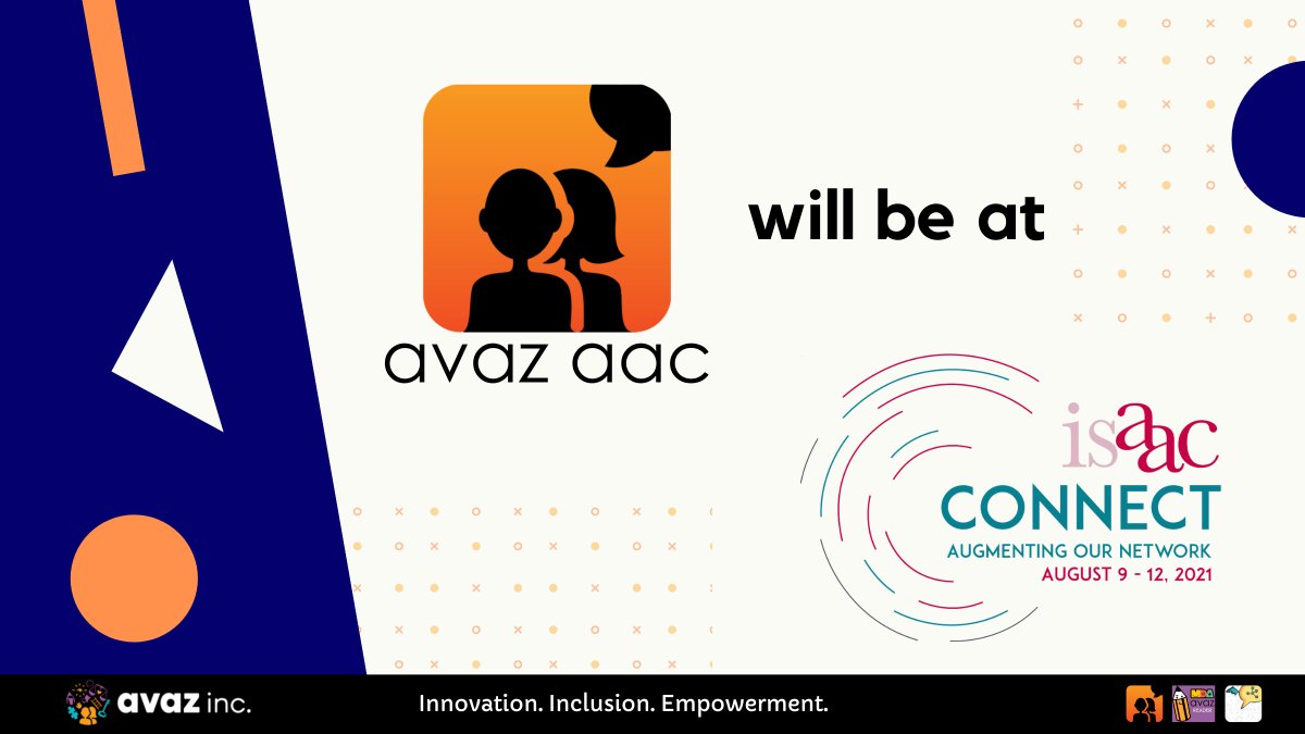 avazapp's tweet image. We are excited to be one of the exhibitors at ISAAC Connect. 
Join us from Aug 9 - 12, 2021 and be part of this virtual, global AAC event. 
#ISAACConnect #ISAACConnect2021 #avazapp #avazaac #ISAAC #augcomm #AAC