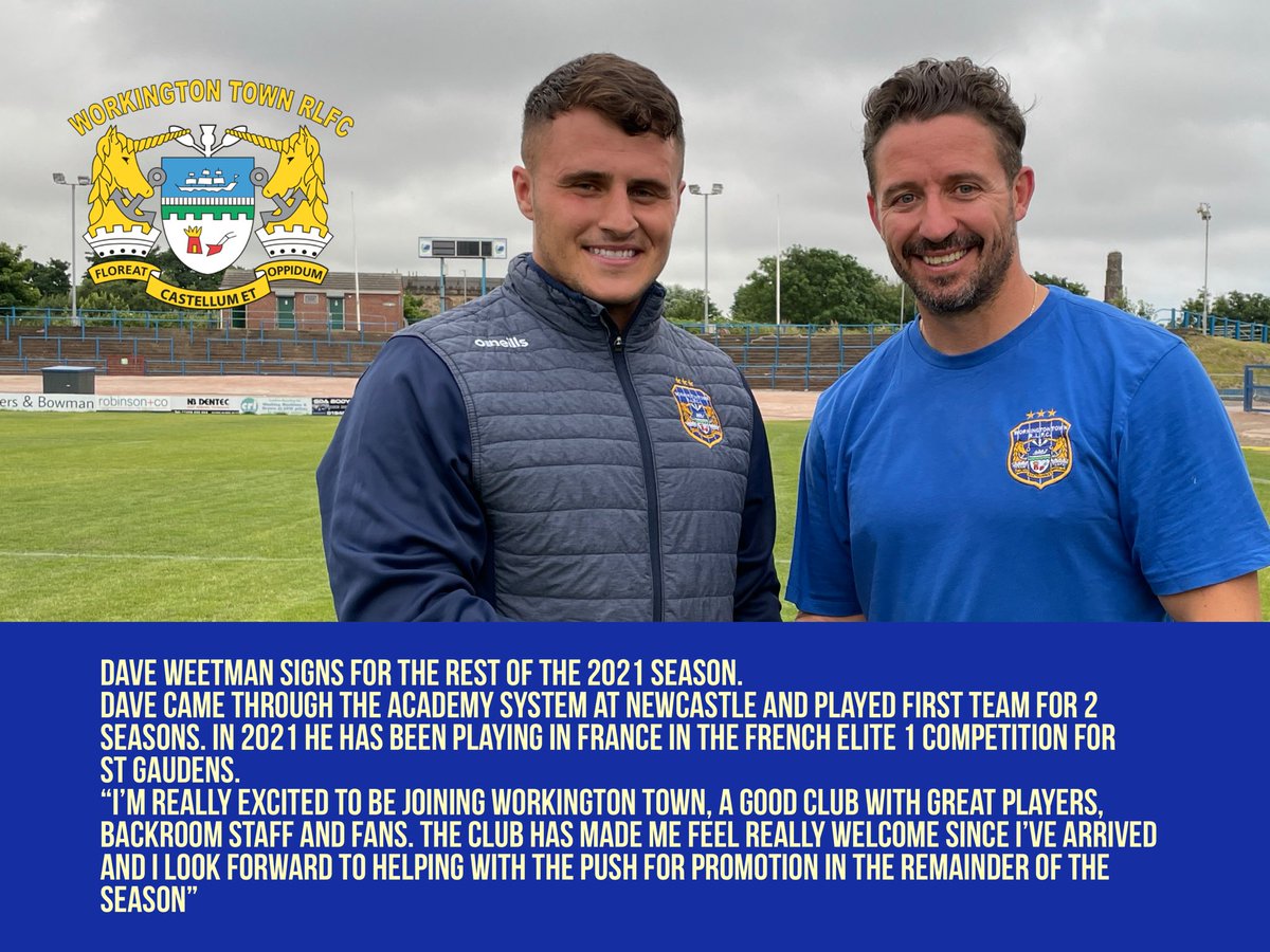 Workington Town (@workingtontown) on Twitter photo We’re delighted to welcome <a href="/davidweetman98/">David Weetman</a> to the club for the rest of the season. Have a great time in the blue and white! UTT! 🔵⚪️ We’re delighted to welcome <a href="/davidweetman98/">David Weetman</a> to the club for the rest of the season. Have a great time in the blue and white! UTT! 🔵⚪️