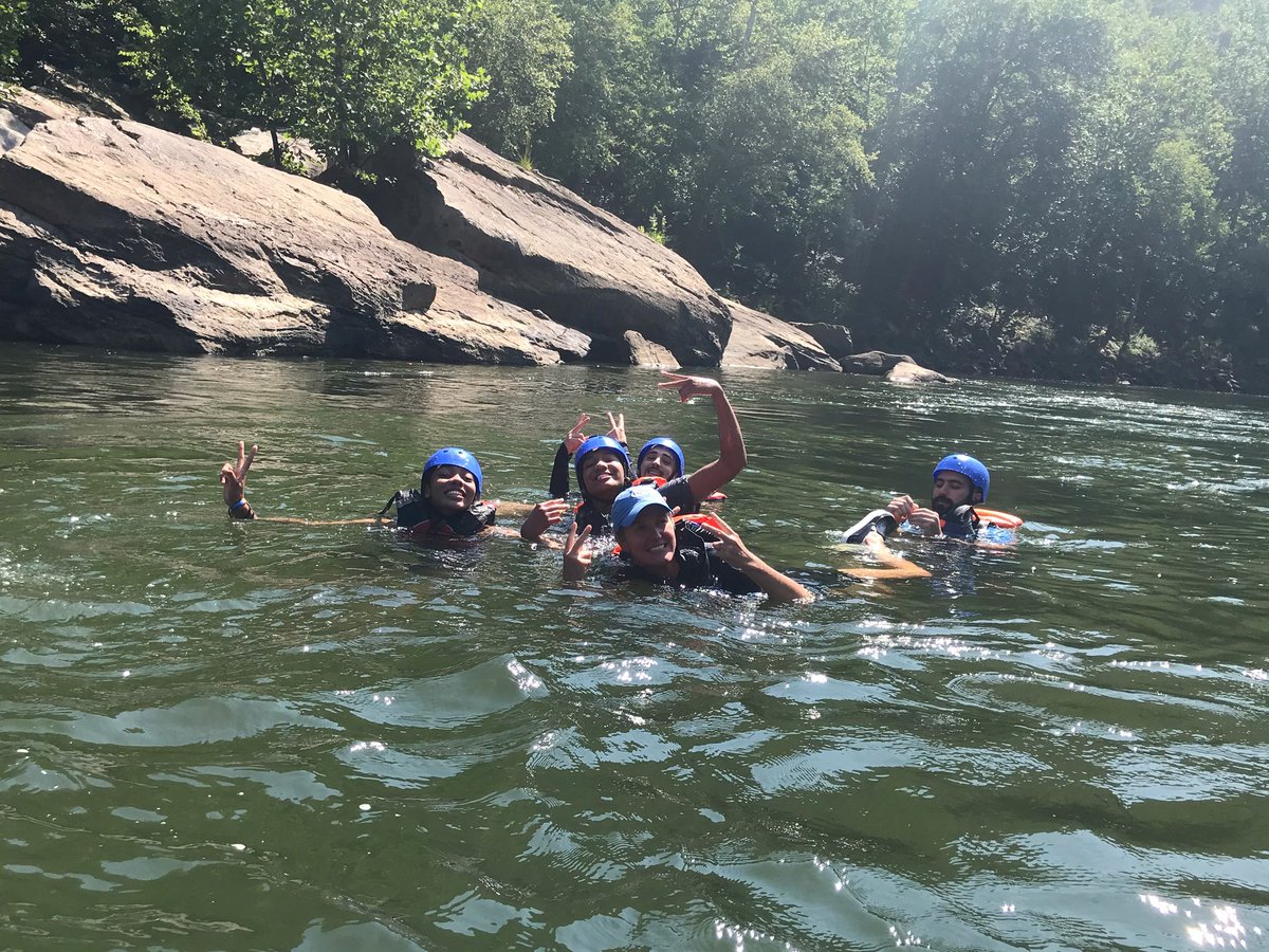 CoachBanghart's tweet photo. Day #2: Making ourselves 1 with the river ๐ช๐ฃ๐
#Boat1 (imagine a raft) ๐ https://t.co/jH6PzcZZVi