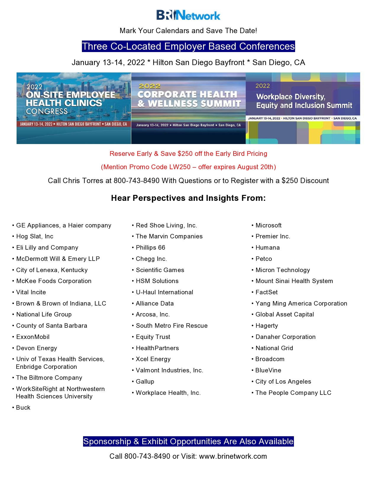BRI Network on Twitter "3 CoLocated Employer Based Conferences (Jan