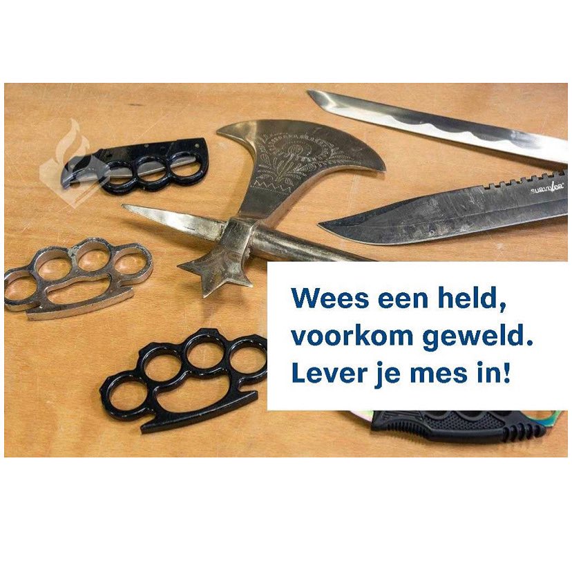 Stop messen geweld! Inlever actie in Beverwaard! Lever je messen in zonder straf vervolging
Waar precies? Oude Watering, Rotterdam Beverwaard
Wanneer? Iedere dag (zaterdag en zondag uitgezonderd) van vrijdag 6 augustus t/m vrijdag 20 augustus van 10.30 uur-12.30 uur. #Stopmessen