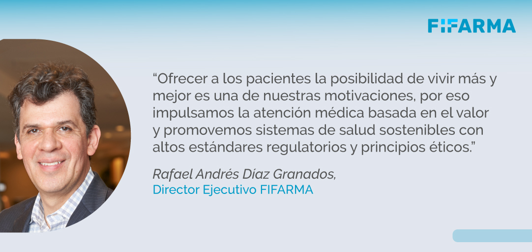 FifarmaLatam's tweet photo. Nuestro director ejecutivo, @RafaelDiaz_G destaca nuestro interés por el desarrollo de soluciones que mejoren la calidad de vida de los pacientes. #FIFARMATeam https://t.co/6ETYbsLErs