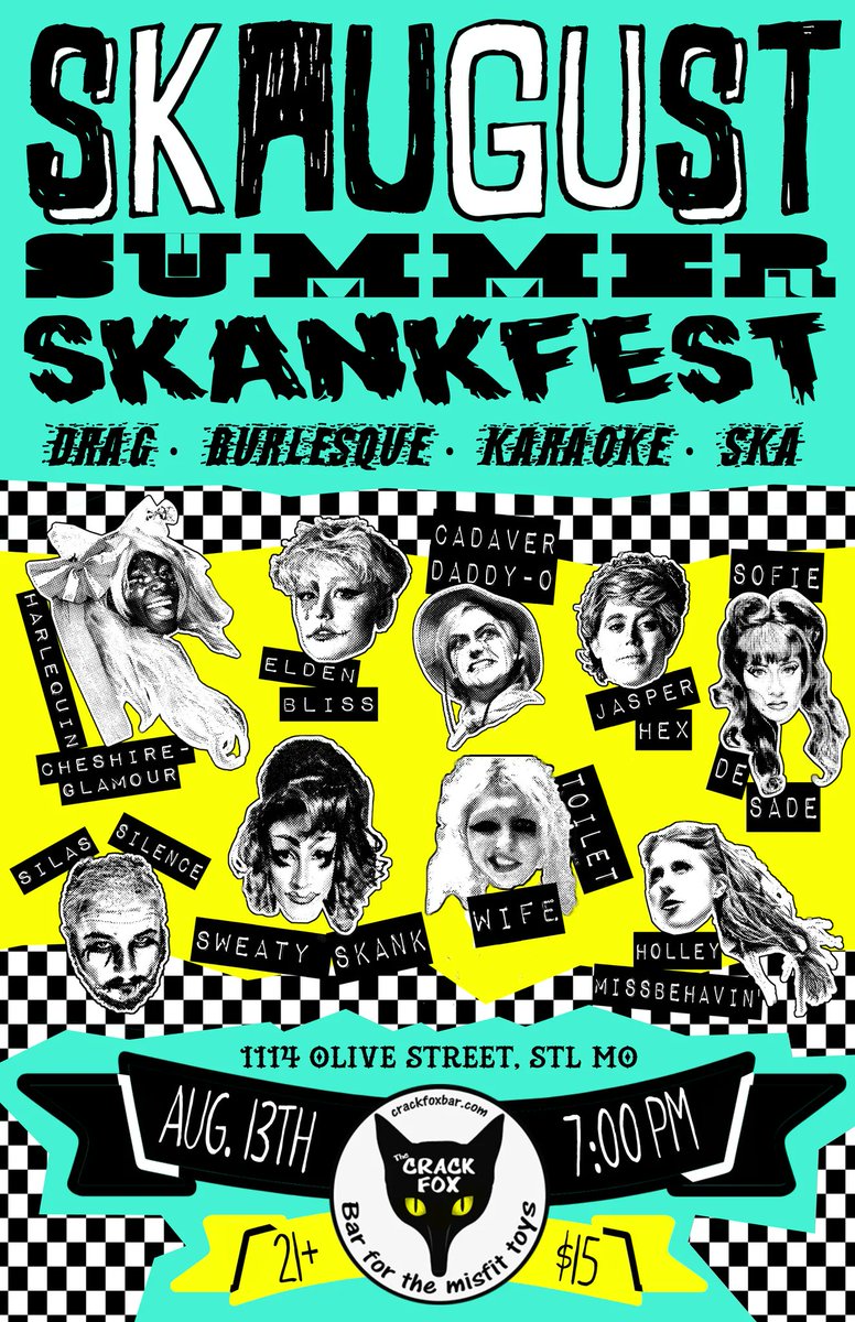 SofiedeSade's tweet photo. Um. Hell yeah I'm in a #ska show, and you better BELIEVE I'll be performing @TheUrgeRocks / @steveewing to celebrate their concert on the 14! Come get hectic with this RIDICULOUSLY fun cast. I 👏can't👏WAIT!
#stldrag #stlburlesque #stlevents #STL #StLouis #stlbars #stlnightlife https://t.co/3PZig1axw5