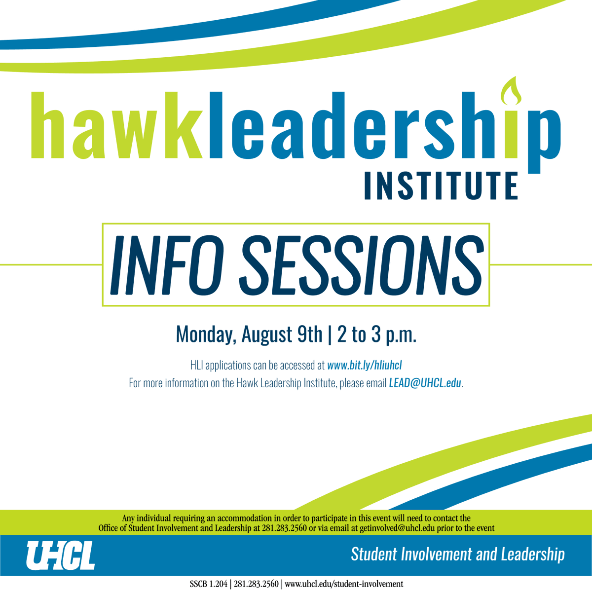 🗣Only a few sessions left! Join an HLI info session tomorrow and kickstart your leadership skills! 🔗 Link in Bio to register.

#uhcl 
#uhclearlake
#uhclhawks 
#uhclgetinvolved 
#uhclstudentlife
#getinvolved
#getinolveduhcl
#Leadership