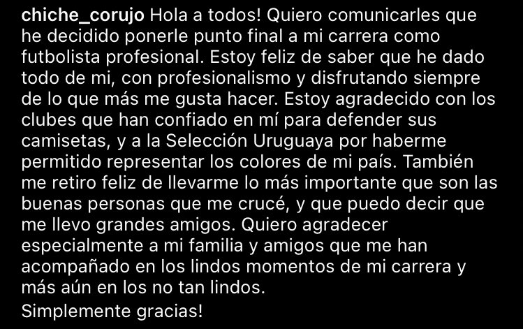 ADAInforma's tweet photo. ❌| El #ExAzul @ChicheCorujo decidió retirarse del fútbol. ¡Mucho éxito en lo que venga Mathi, querido! 🇺🇾 https://t.co/1Bux0yBcRi