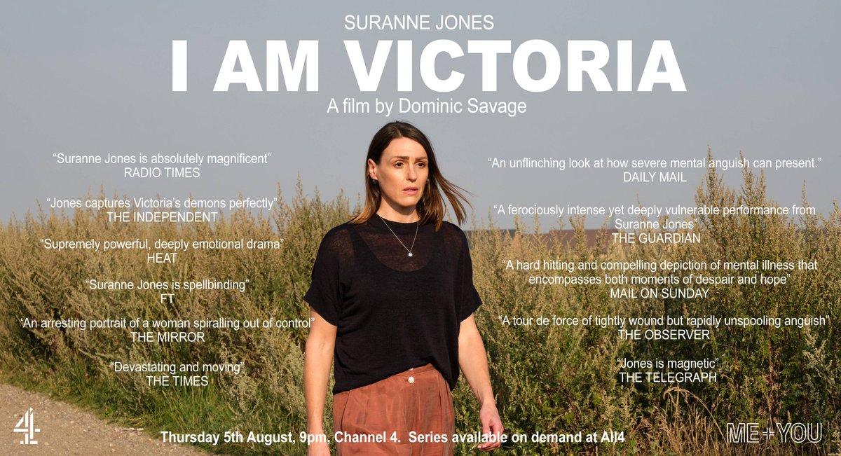 TONIGHT on <a href="/Channel4/">Channel 4</a>, do not miss out on outstanding drama with I AM, written and directed by @SavageDominic. Tonight at 9pm, Suranne Jones stars in #IAmVictoria — the first of 3 essential episodes.